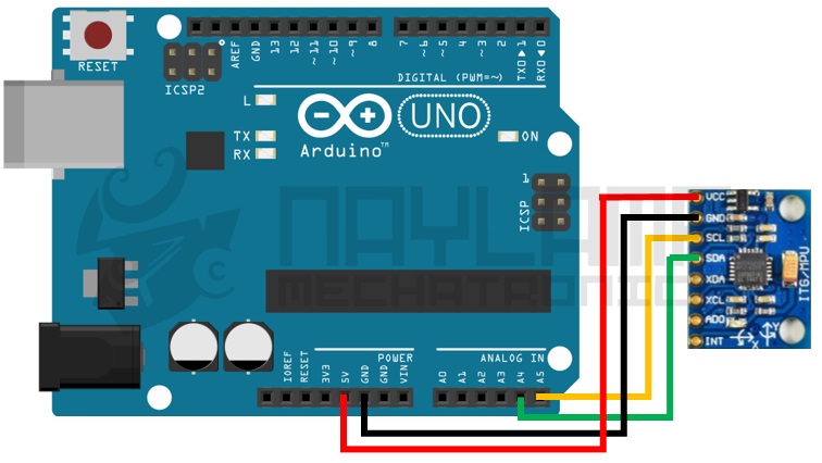 Conexines MPU6050 y Arduino